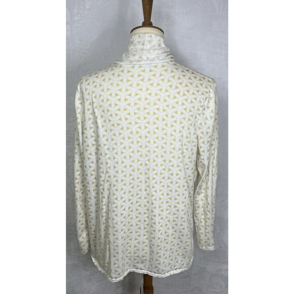 J. McLaughLin Womens Open Front Knit Cardigan Yellow White Size L - Picture 7 of 10